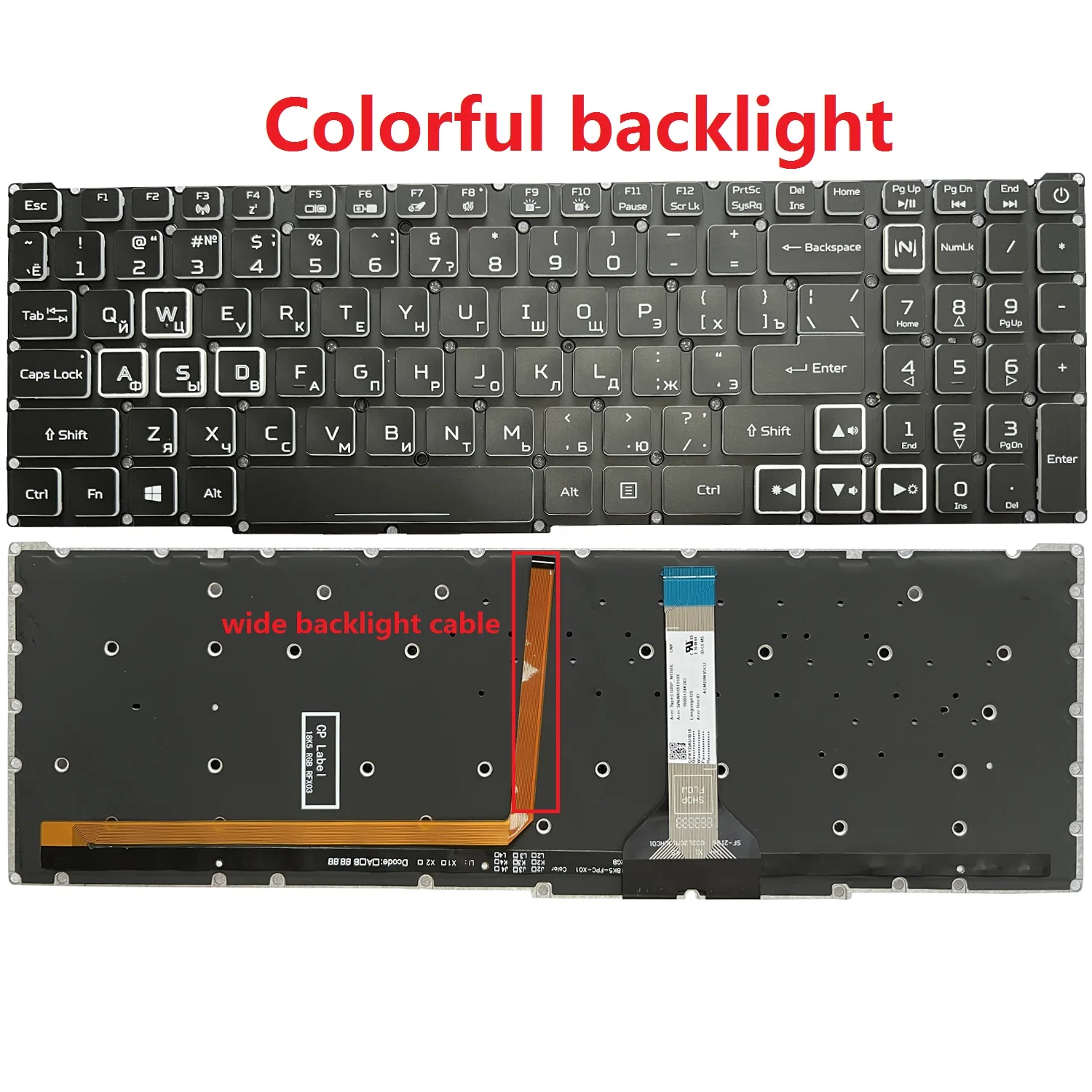 NEW For Acer Nitro 5 AN515-56 AN515-57 AN515-58 AN515-45 Helios 300 PH315-54 N22C1 N20C1 Spain/UK/ Russian laptop keyboard