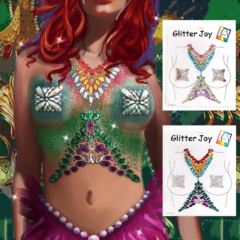 Body Eyes Chest Glitter Face Jewels Tattoo Sticker Festival Party Acrylic Self-Adhesive Face Jewelry Gems Beauty Makeup Stickers