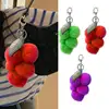 Cute Furry Grape Car Keychain Pendant High Quality Fluffty Plush Fruit Keychain Soft Purse Charm Keyring Bag Hanging ornaments 5
