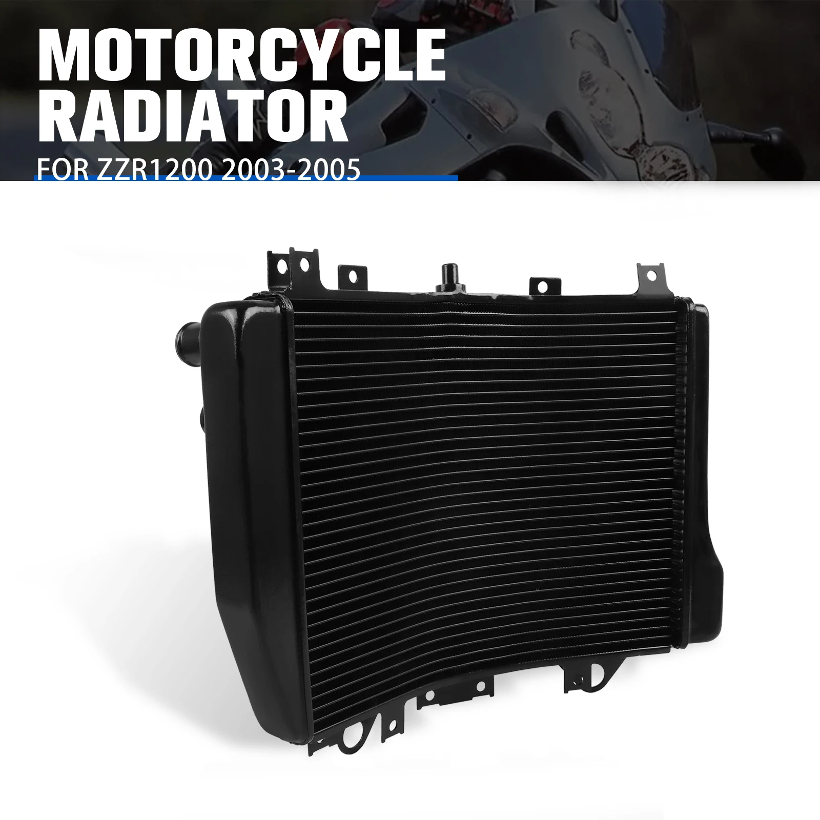 For KAWASAKI ZZR1200 ZZR 1200 2003 2004 2005 Motorcycle CNC Engine Cooler Radiator Cooling Coolant Water Tank