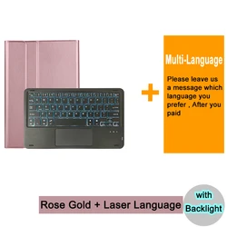 Versatile Bluetooth Keyboard Case with Multilingual Support for Tab S4 10.5 T830 (RGBacklit Laser)