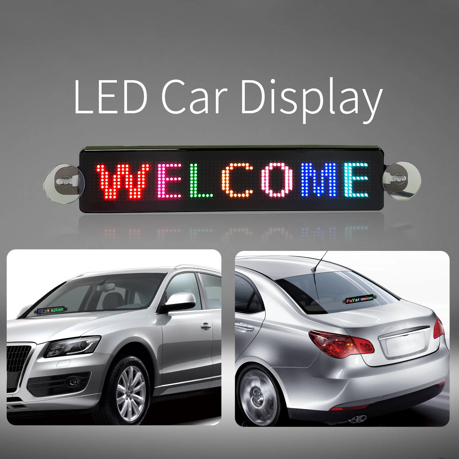 최신 자동차 후면 창 LED 스크린 디스플레이, 미니 자동차 디스플레이 화면, 차량용 광고 LED 스크린