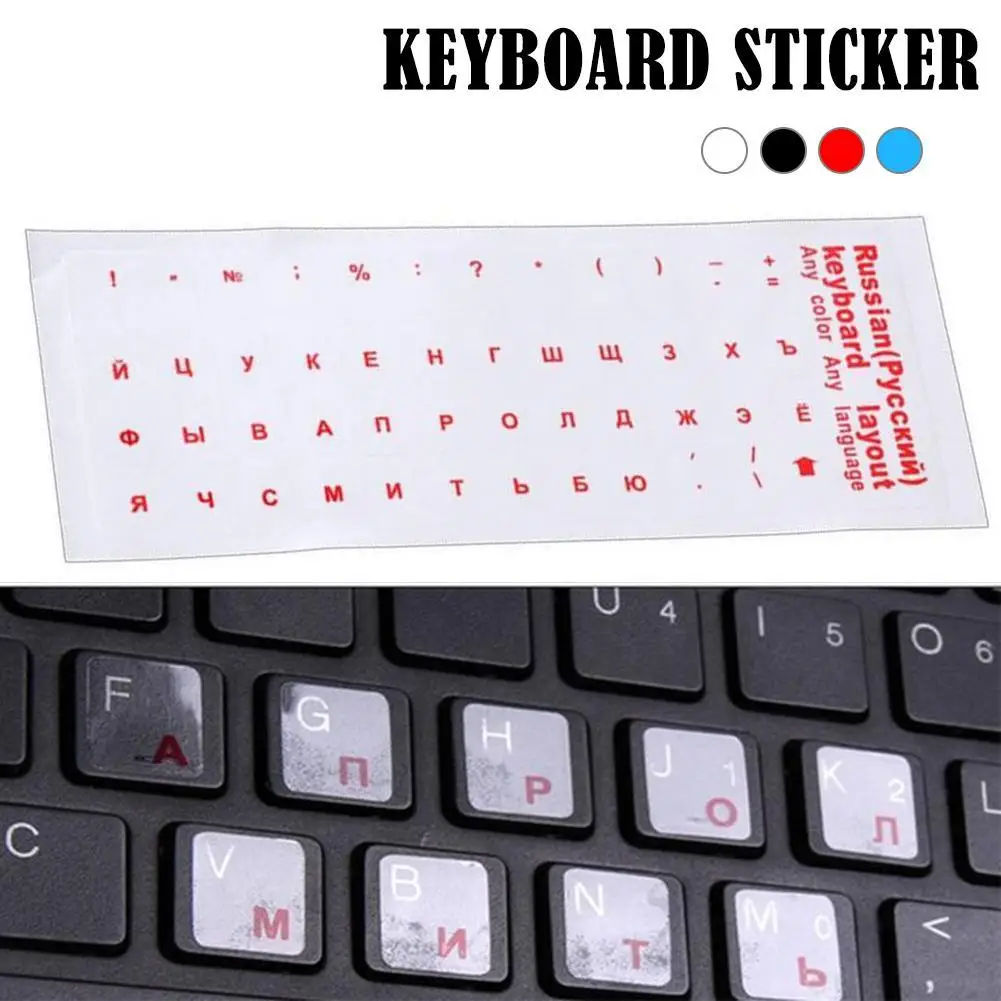 

Russian Transparent Keyboard Stickers Language Alphabet Black White Label for Computer PC Dust Protection Laptop Accessories