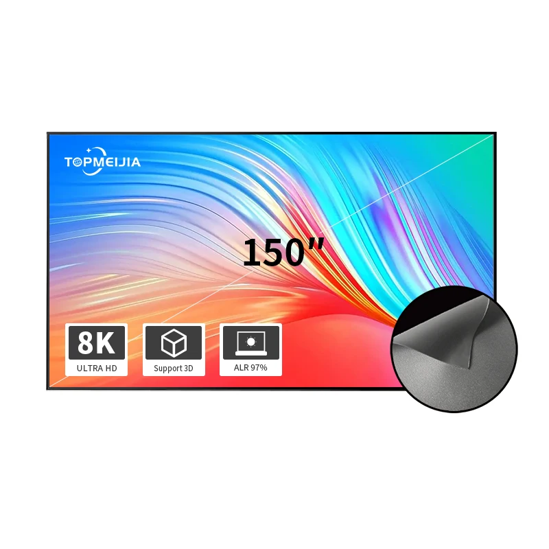 

150 Inch Black Crystal fixed frame Projection Screens ALR Anti Light projector screen for 4K Long Throw Projector