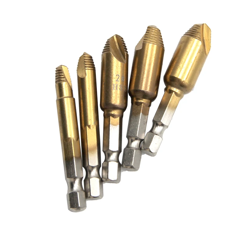 5pc hexagonal handle single head screw extractor set - image 5