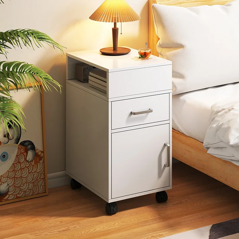 Bedside Table Small Simple Modern Bedside Small Cabinet Very Narrow Storage Cabinet Rack for Rental Room