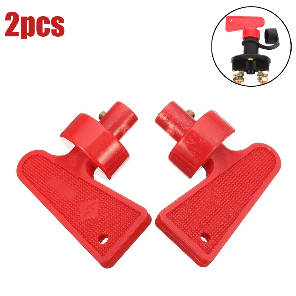 2pcs Spare Key For Battery Isolator Switch Power Kill Cut Off Switch Car Van Boats Suits Standard Size Battery Isolator Switches 4x red spare keys for battery isolator switch power kill cut off switch car boat