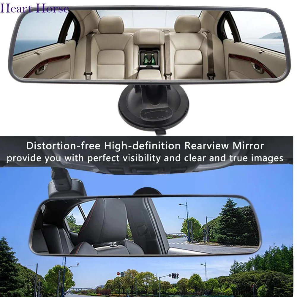 WideangleAntiglareBlueRearviewMirrorUniversal360RotatesAdjustableSuctionCupInterior