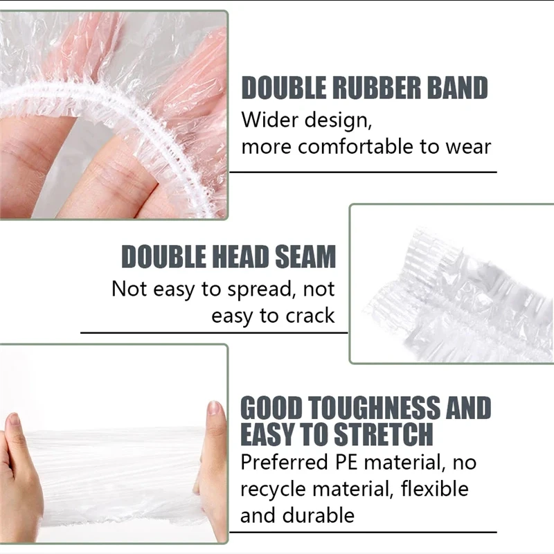 Disposable shower cap Women's Disposable Shower Cap for Clear Beauty Hair Hat Shower Cap Plastic Waterproof Head Cover Hotel Hair Dye Elastic