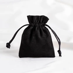 Luxurious Green Velvet Jewelry Gift Pouches - Set of 10 - 12x16ccm (Black)