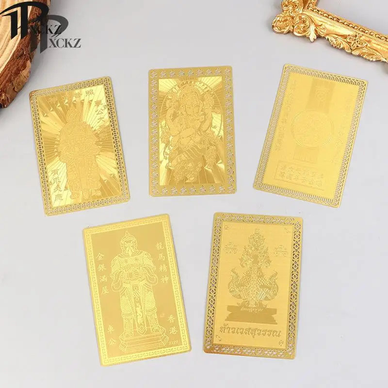 

2024 Wealth Talisman Gold Card Hong Kong Che Kung Temple Grand General Thai Elephant God Thao Vetsuwan Buddha Amulet Gold Card