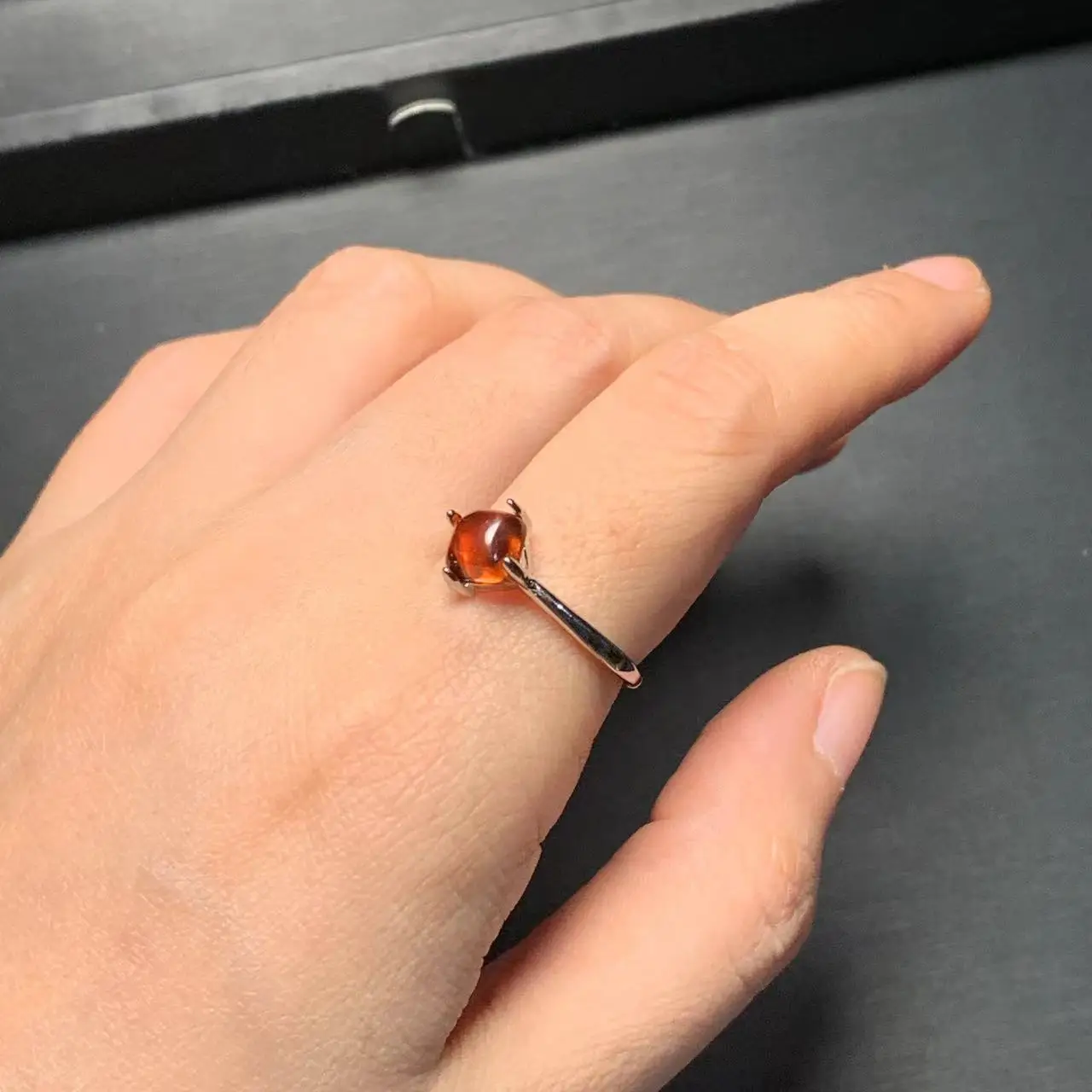 Vintage Natural Garnet Ring Stone Female Handmade Rings Jewelry for Women Gift