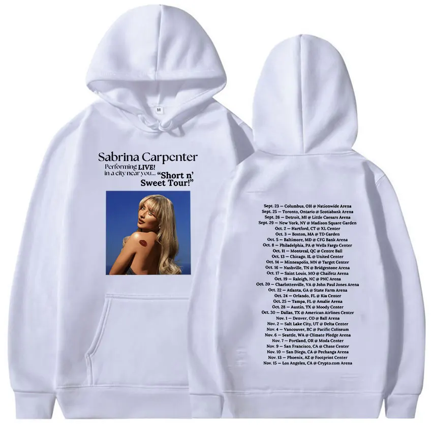 White Sweetener Tour Hoodie 2024 Sabrina Carpenter Short N' Sweet