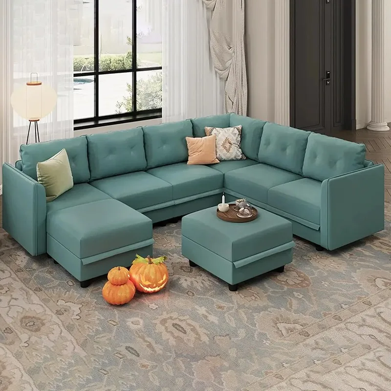 

Living Room Sofa, Modular Sectional Sofa With Storage Space With Reversible Chain, U-shaped Lazy Modern Couch Luxury Furniture