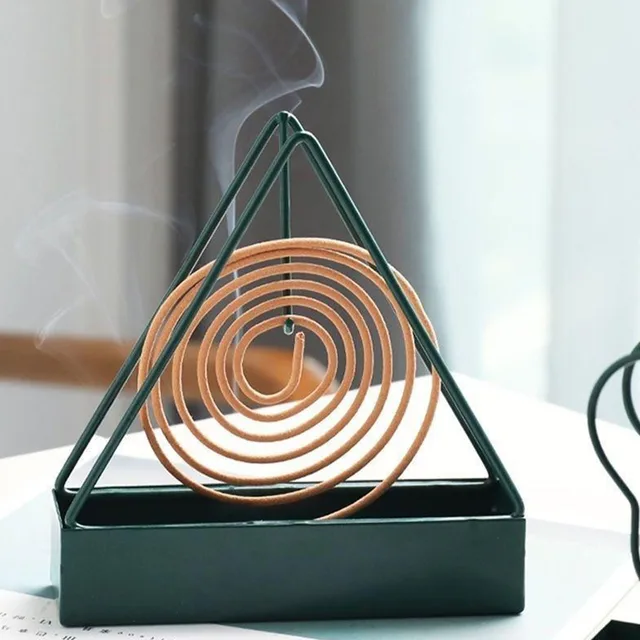 Kovácsoltvas Szúnyog Tekercs Tartó Háromszög Alakú Szúnyogtaszító Füstölő Rack Anti-Scald - Image 5