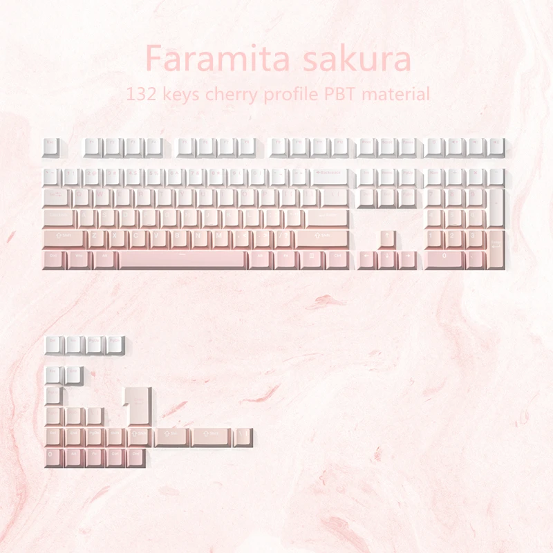Chaves Conjunto fl Cor Gradiente Keycaps Pbt Duplo Tiro Chave Tampões Cereja Perfil Keycap para Gh60 Gk64 Anne Varmilo Poker Keychron 132 - Imagem 4