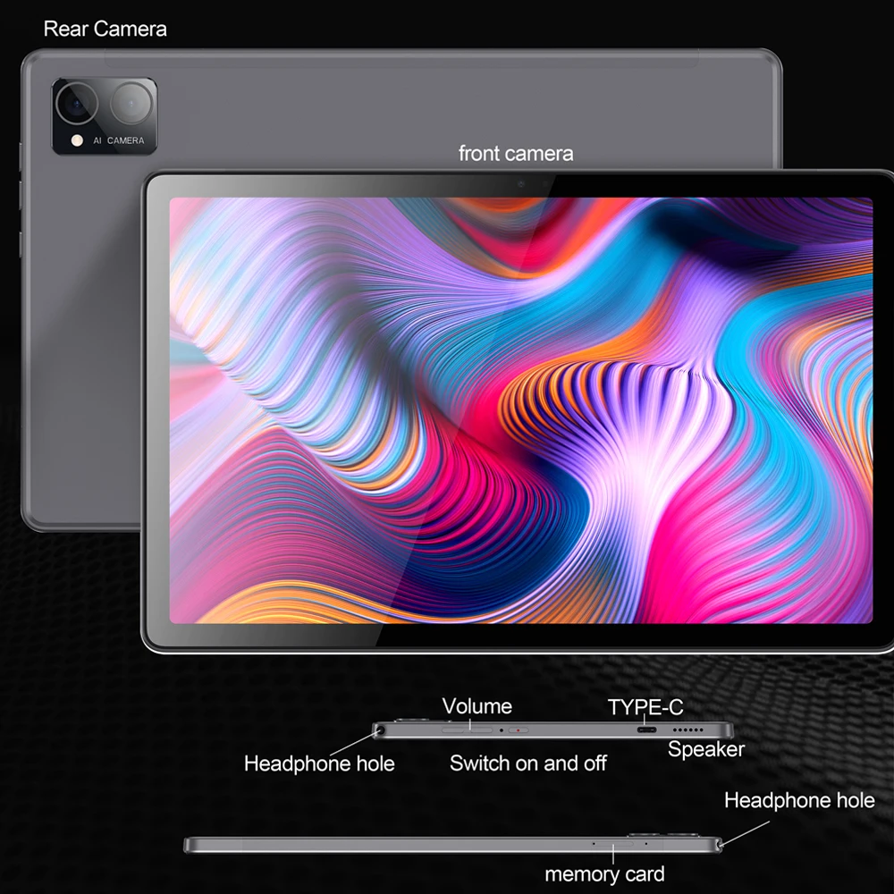 글로벌 버전 안드로이드 12 태블릿, 10.1 인치, 8GB RAM, 512GB ROM, 10 코어, 3G, 4G LTE 인터넷, 2.4G, 5G, WiFi, GPS 잠금 해제