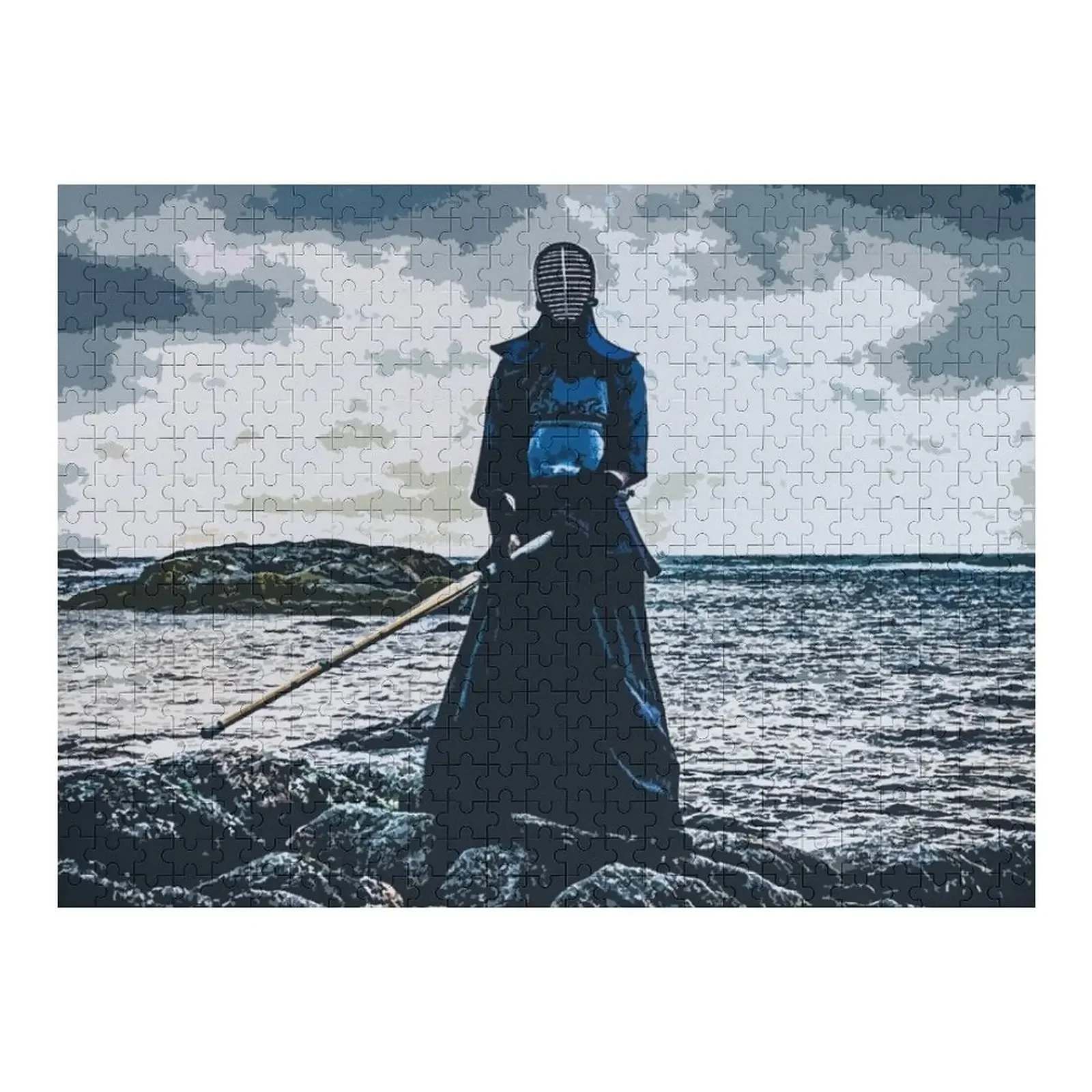 Kendo warrior by the sea Jigsaw Puzzle Christmas Toys Wooden Jigsaws For Adults Puzzle
