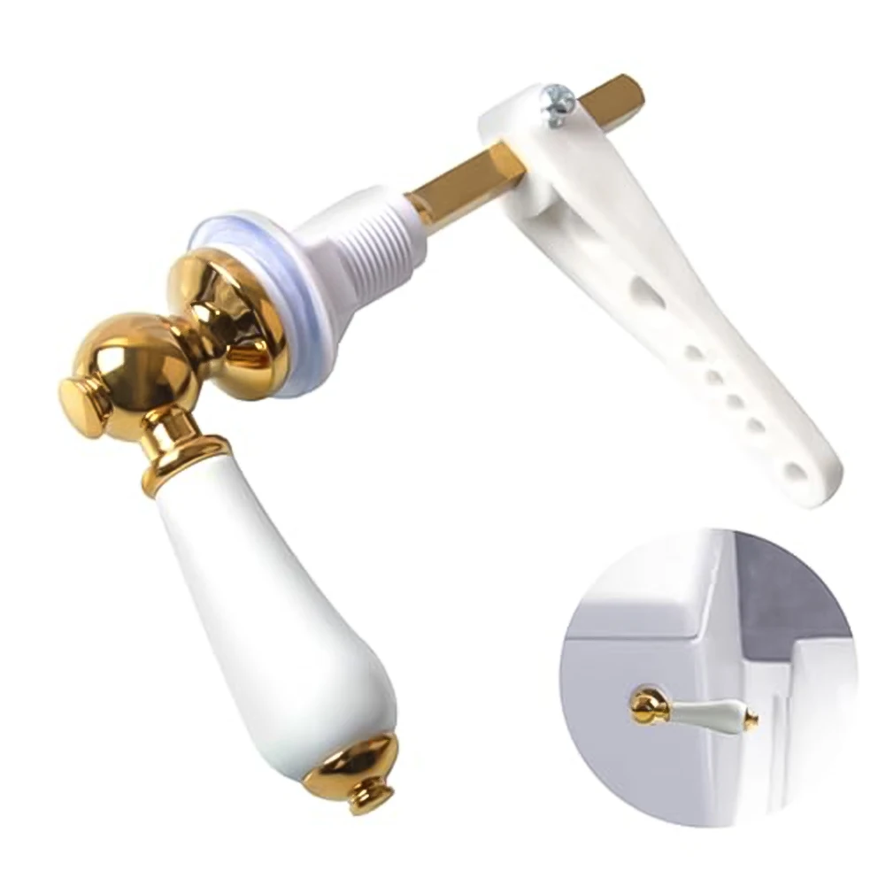 Description Picture 2 of itemToilet Flush Handle Replacement Gold Victorian White Toilet Cistern Lever Flush Handle Toilet Tank Flush Lever Replacement