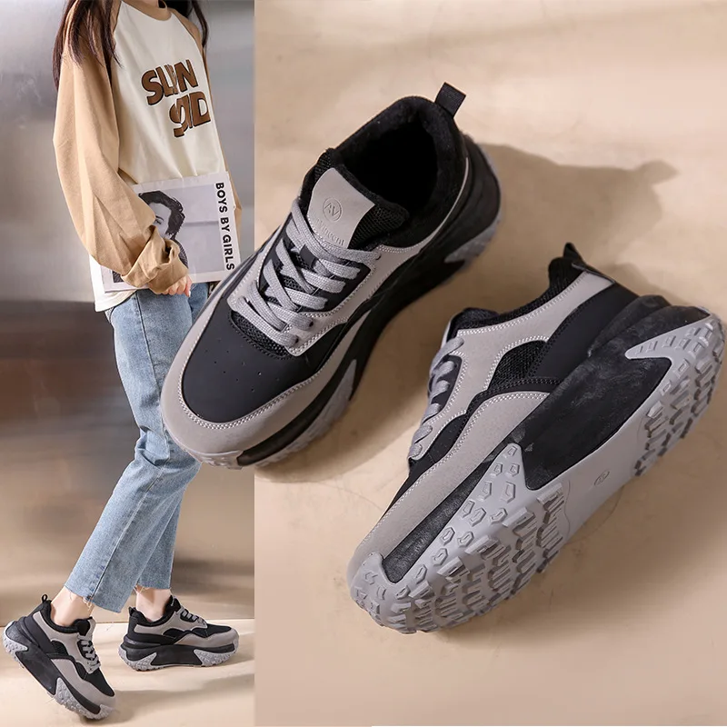 

2023 New Sport Shoes Female Fashion Women's Sneakers Casual Thick Sole Lace Up Breathable Women Sneakers Shoes for Women