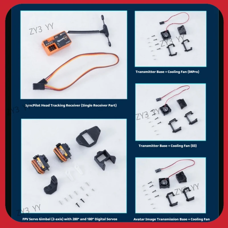 Récepteur Syncpilot pour lunettes FPV, avec antennes et câbles connectés