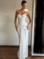 Strapless Dress Sequin Patchwork Backless Knot Ribbon