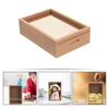 Wood Piggy 5 Inch Photo Frame Money Jar for Saving Kids Photo Frame Piggy Bank Adults Storage Bedroom Office Decor 4