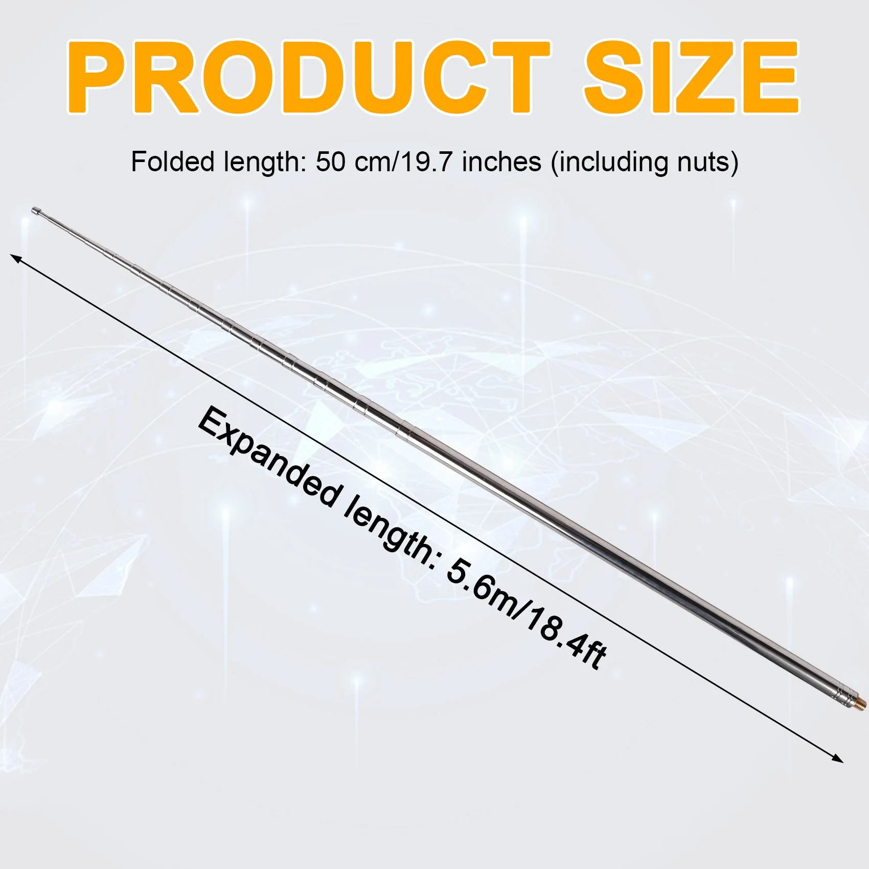 【NEWLY】5Pcs 5.6M 라디오용 휩 풀로드 안테나 포지티브 V 안테나 GP 안테나 텔레스코픽 안테나 DIY M10 단파 안테나