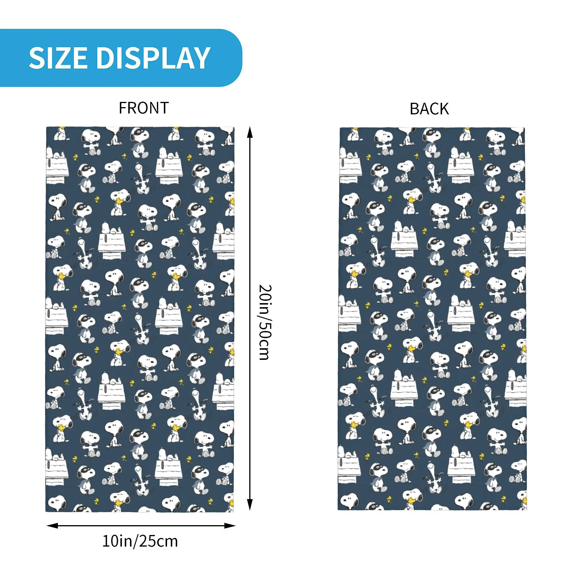 Bandana Custom S-Snoopys Cartoon Pattern Winter Neck Warmer Men Windproof Wrap Face Scarf for Hiking Gaiter Headband