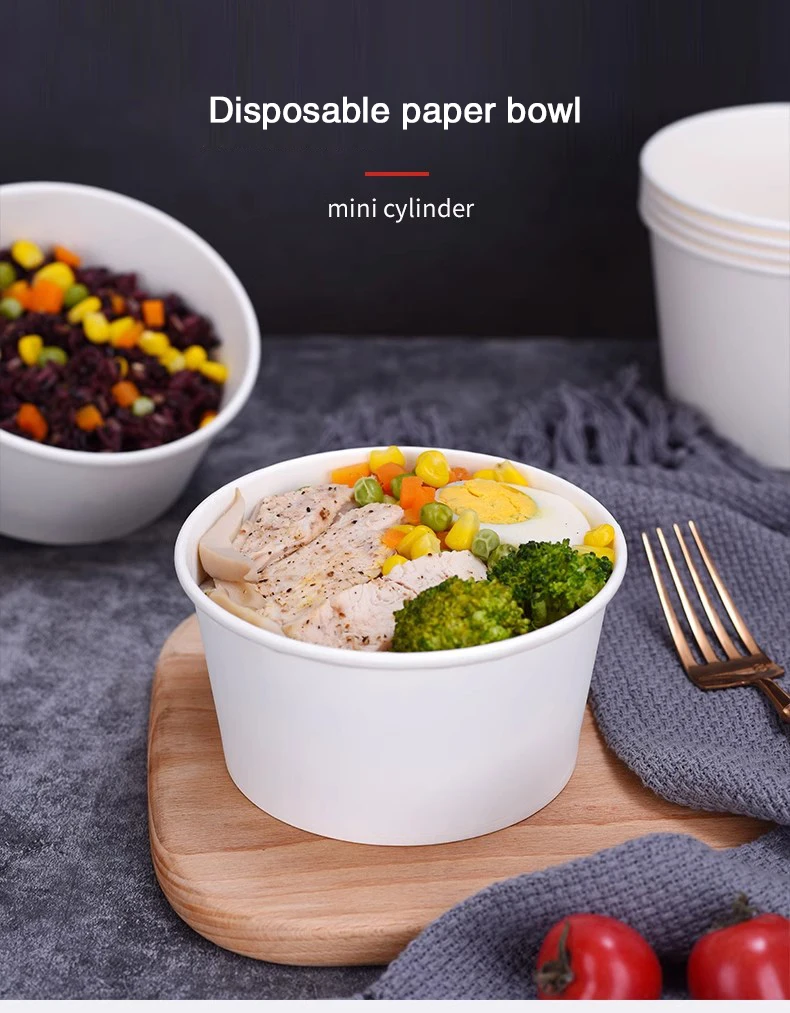 50Pcs Disposable Paper Bowls Eco-Friendly Round Food Containers with Lids, Takeaway Sal... - SKU DPB01501 - UGI Packaging