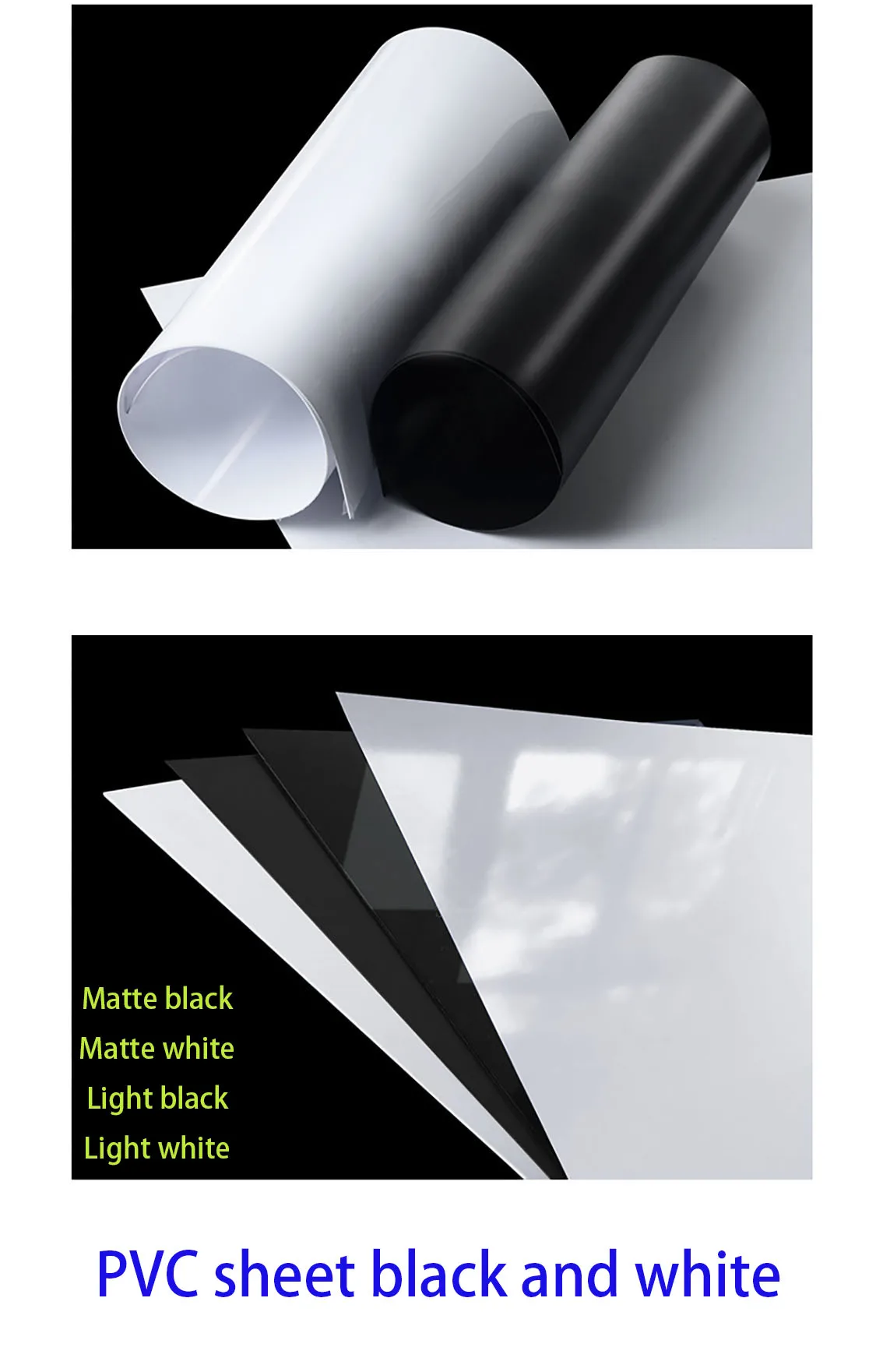 1PCS 블랙/화이트 PVC 시트 두께 0.3/0.5/0.8/1/1.5/2mm 두꺼운 DI..