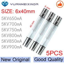 High-Pressure Glass Tube Fuse for Microwave Ovens - 5KV 6x40mm, 0.65A-1A Range