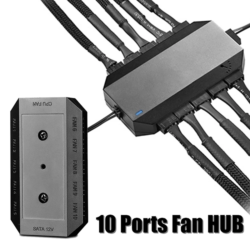 

3Pin/4Pin PWM Fan Splitter for Computer Host Chassis Fan Hub Sata Power Supply Dropship