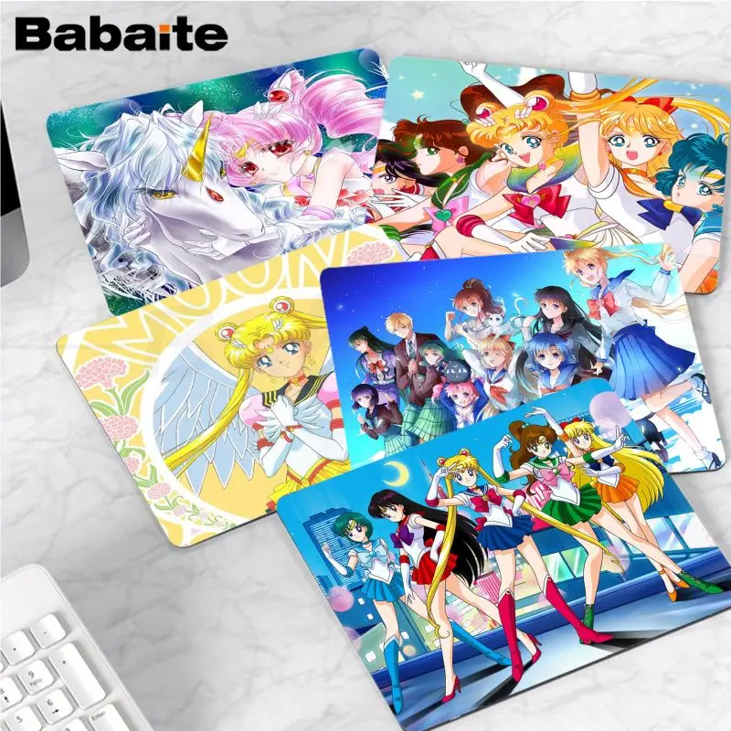 

Amine S-sailor-moonS Girl Mousepad Small Office Computer Desk Mat Table Keyboard Big Mouse Pad Laptop Cushion Non-slip Deskpad