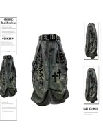 Summer Women Goblin Core Cross Denim Jorts Shorts Y2k Calf-Length Jean Pants Trashy Y2K Abi Japanese Cyber Punk Grunge Unisex - Image 2