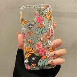 Korean Cute Flower Design Anti - Fall Clear Phone Case for Vivo Y15s 4G (QN - 283QN250319301)