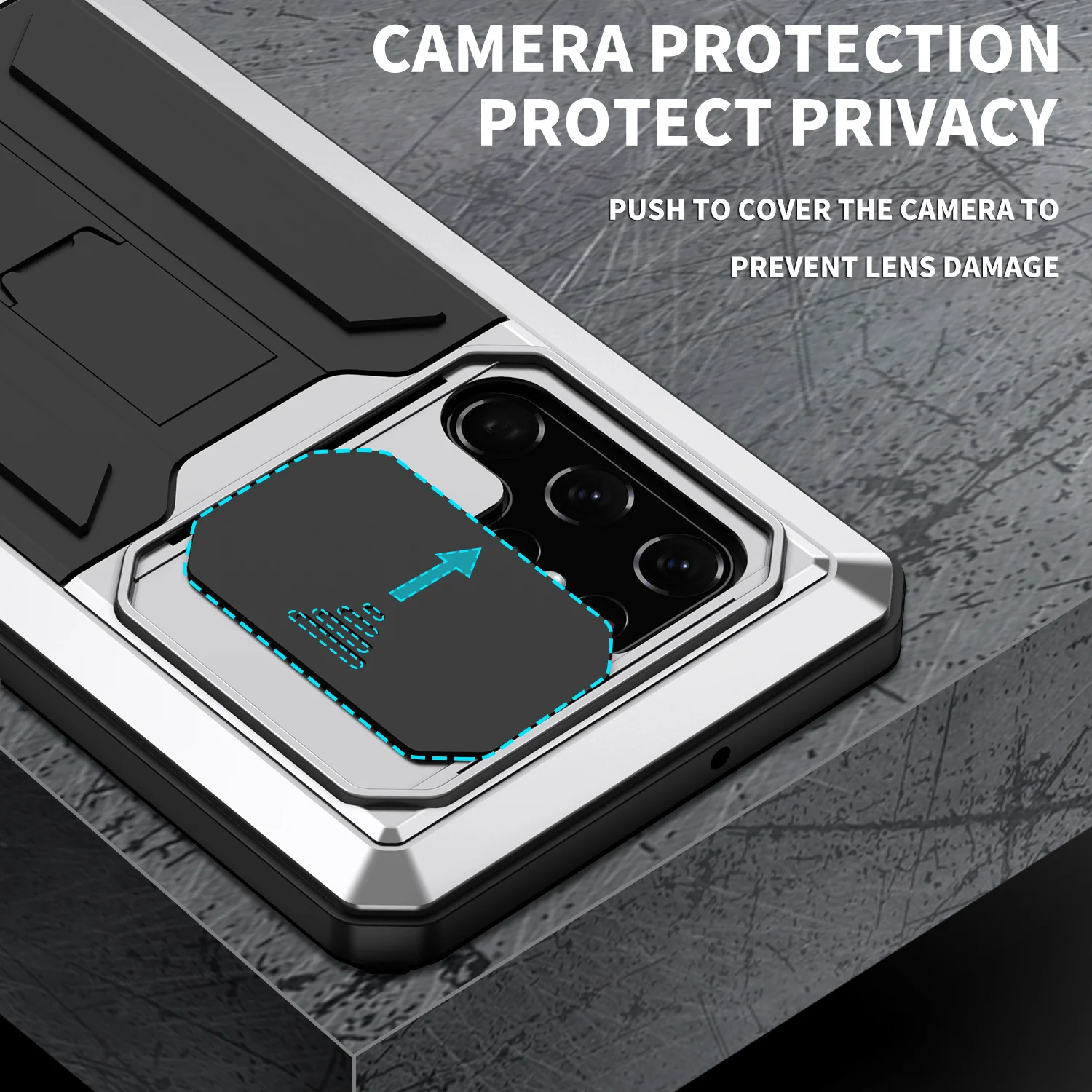 Ultimate 360° Protection Heavy Metal Armor Case - Shockproof with Built-In Stand and Glass Cover
