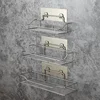 Stainless Steel Bathroom Storage Shower Shelf Punch-Free Kitchen Toilet Wall Hanging Rack Organizer Bathroom Corner Shelves Set 1