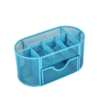 Sharkbang Large Capacity 9 Cell Metal Desk Organizer Mesh Desktop Pencil Pen Sundries Badge Holder Storage Box Stationery 5