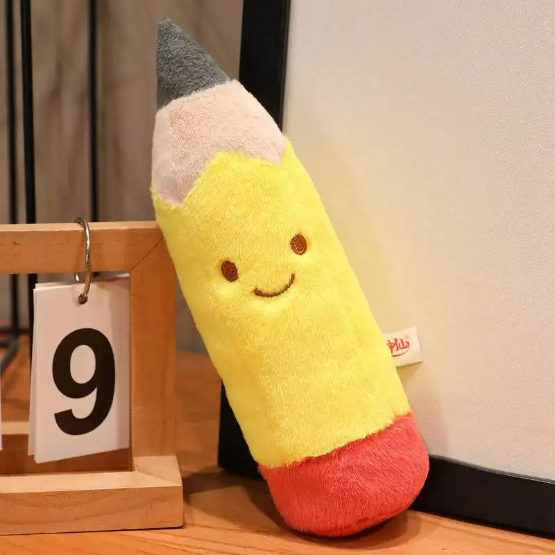 Kawaii Stationery Series Plush Toys Soft Fluffy Cartoon Ruler Pencil Eraser Pendnat Doll Lovely Desktop Decor Bags Hanging Toys