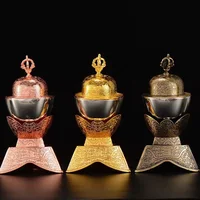 Bronze Tibetan Toba Bowl Tantric Alloy Handicraft Buddhist Auspicious Tribute Buddhism Home Gift Collection Desktop Decorative 1