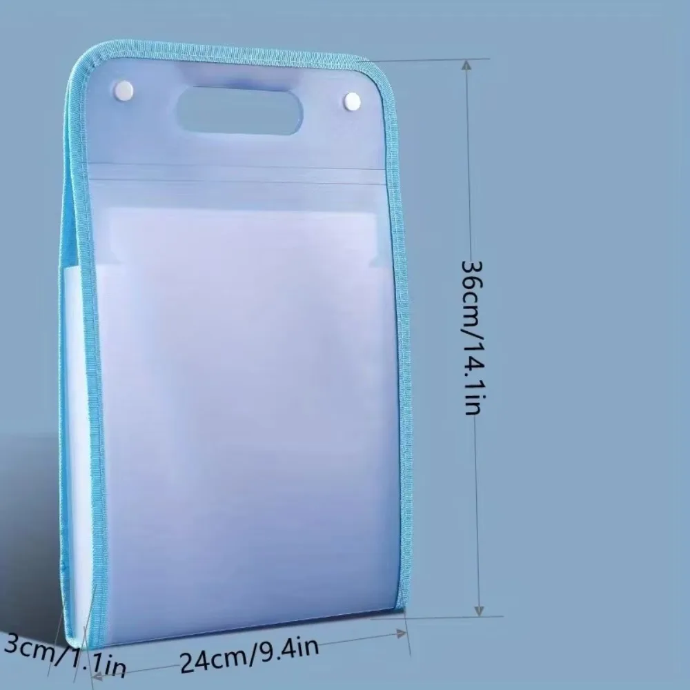 Cartella Portadocumenti a Fisarmonica A4 con Struttura a Scomparti, Borsa Portadocumenti Multitasche, Cartella Portadocumenti Portatile per Archiviazione, Materiale Scolastico - immagine 6