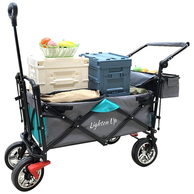 Vízálló, Összecsukható Kerti Kocsi Hordozható, Tengerparti Nagy Kapacitású Bevásárlókosár Lugga Utazáshoz