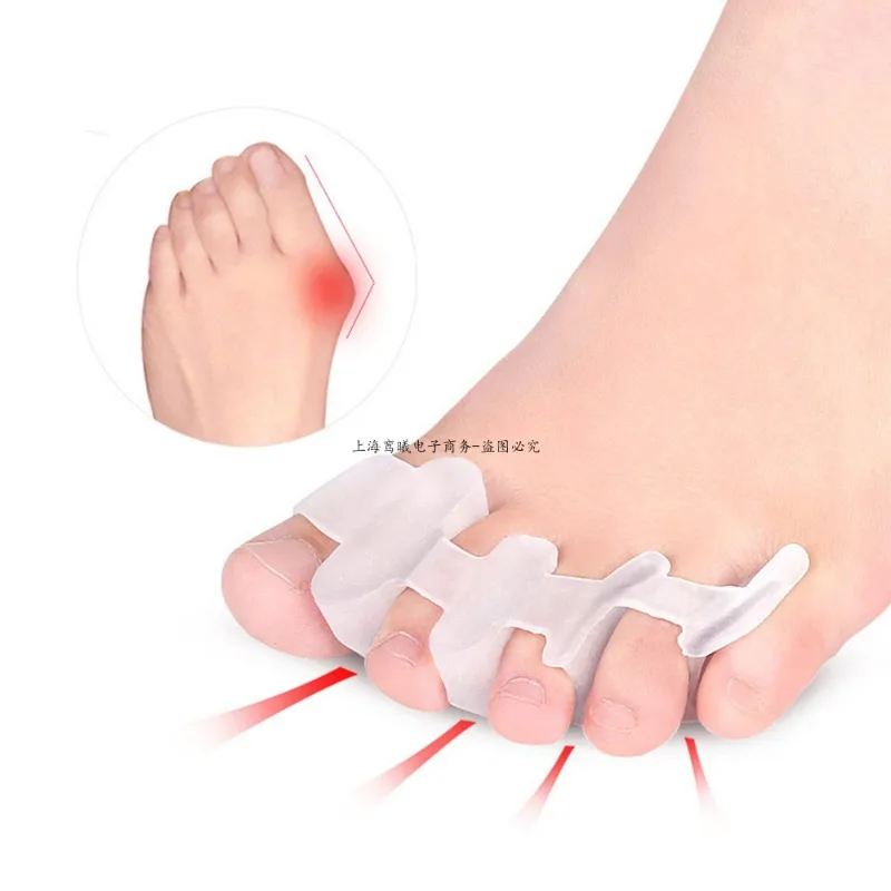 Toe Separators 2Pcs=1Pair Silicone 4 holes Toe Protector Toe Separators Stretchers Straightener Bunion Pain Relief Hallux Corrector