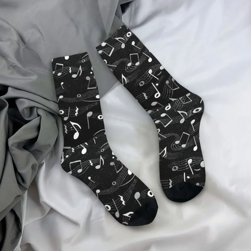 

Crazy Design Musical Notes Music Song Basketball Socks Polyester Crew Socks for Unisex Sweat Absorbing