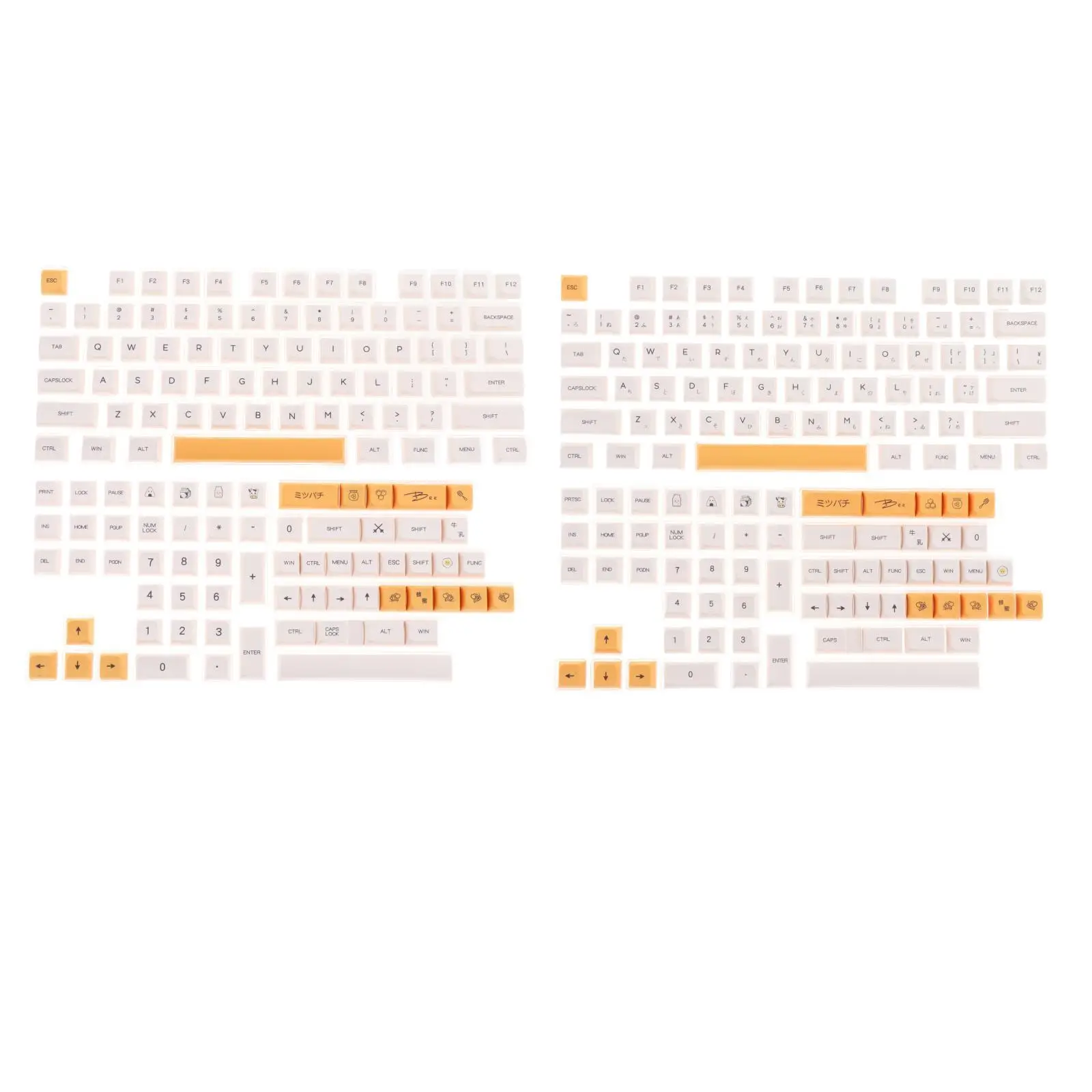 140-Key PBT Keycaps Kit Xda Profile Yellow Replacement for Mechanical Keyboards Cherry 61/68/82 Compact Layout |