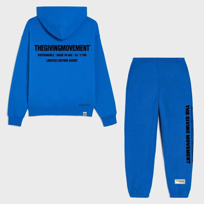 THEGIVINGMOVEMENT Loose Hoodies 2 Piece Set Casual Fashion Long Sleeve Sweatshirt Pants Suit for Men and Women 2