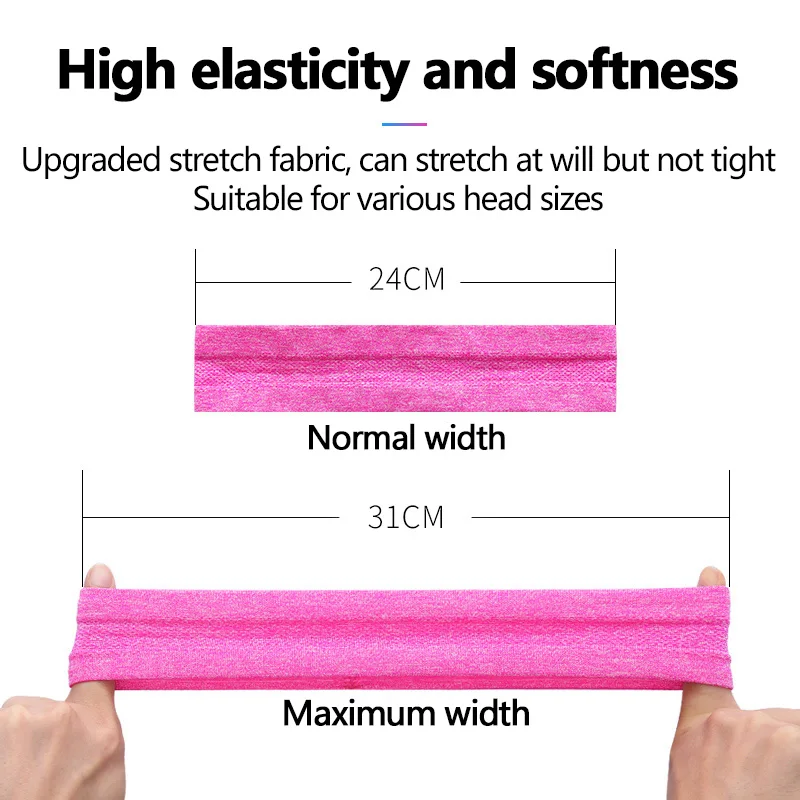 Sports Headband 1pcs Sweatband Moisture-Wicking Breathable Men Women Sports Elastic Headband for Fitness gym Running basketball