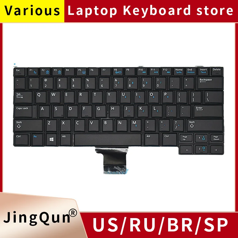 New Eua Inglês Teclado do Portátil para Dell Latitude E7440 E7420 E7240 E7420d 00k1c8 V141025ar1 Nsk-ld0bc Pk130vn1b05 127000