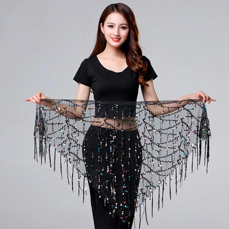 

New 1PC Belly Dance Costumes Sequins Tassel Belly Dance Hip Scarf for Women Thailand/India/Arab Dance Skirt Waist Belt